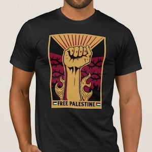 Free Palestine Schwarzes T-Shirt | Gaza-Protest-Frieden Eid T-Shirt