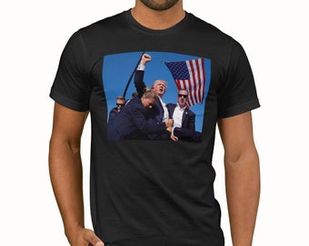 Trump Shot T-Shirt Top | Donald TRUMP 2024 Never Surrender Shirt Mugshot Tee