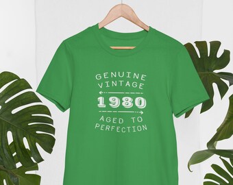 Customized Birthday T-Shirt, Aged to Perfection, Genuine, Birthday Shirt, Birthday Gift, Gift for Him or Her, Custom Shirt, Men Women&#39;s  Tee