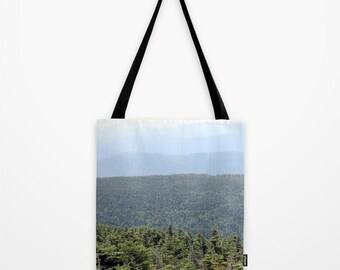 Tote Bag, Layerscape,Mountain landscape,green,blue,Country living,accessory,Christmas gift,Vermont,grocery bag,book bag,girls bag,market bag