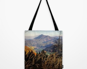 My Mountain, Tote Bag, landscape, green, brown,country living, accessory, nature,fall, Austria, grocery bag, book bag, girls bag,market bag