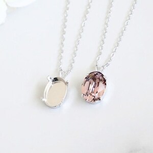 14mm x 10mm Oval | Pendant On Necklace Chain | Empty Cup Jewelry