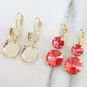 8.5mm (39ss) & 12mm Round | Two Setting | Lever Earrings | Empty Cup Jewelry