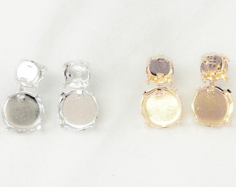 8.5mm (39ss) & 12mm Round | Two Setting | Stud Earrings | Empty Cup Jewelry
