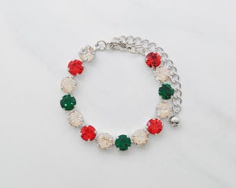 Maxima Crystal Bracelet- "Holly Jolly" Made in USA