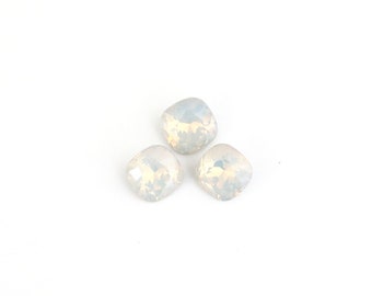 White Opal 10mm Swarovski 4470 Cushion Cut | Multiple Pack Sizes Available