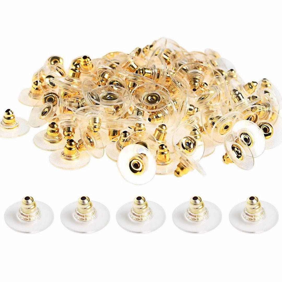 100 Pieces Earring Backs Plastic Back Disk Style Etsy