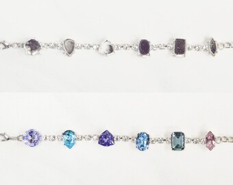 Overture Part A Bracelet | 12mm Square, 14x10mm Pear, 12mm Trilliant, 14x10mm Oval, 14x10mm Octagon, 15x7mm Navette | Empty Cup Jewelry
