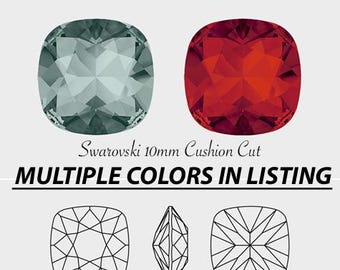 Pick your color! |10mm Swarovski 4470 Square Cushion Cut | Many Colors Available