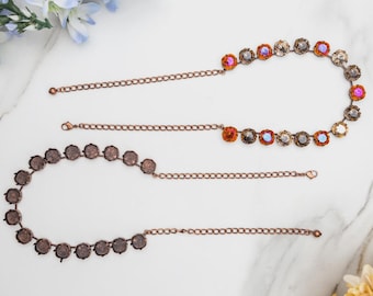 12mm Square | Classic 17 Setting Necklace | Empty Cup Jewelry