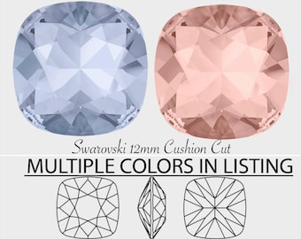 12mm Swarovski 4470 Square Cushion Cut | Many Colors Available