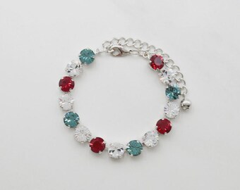 Maxima Crystal Bracelet- Patriotic Made in USA
