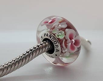 New Garden Flower Murano Glass Charm for Pandora Bracelet