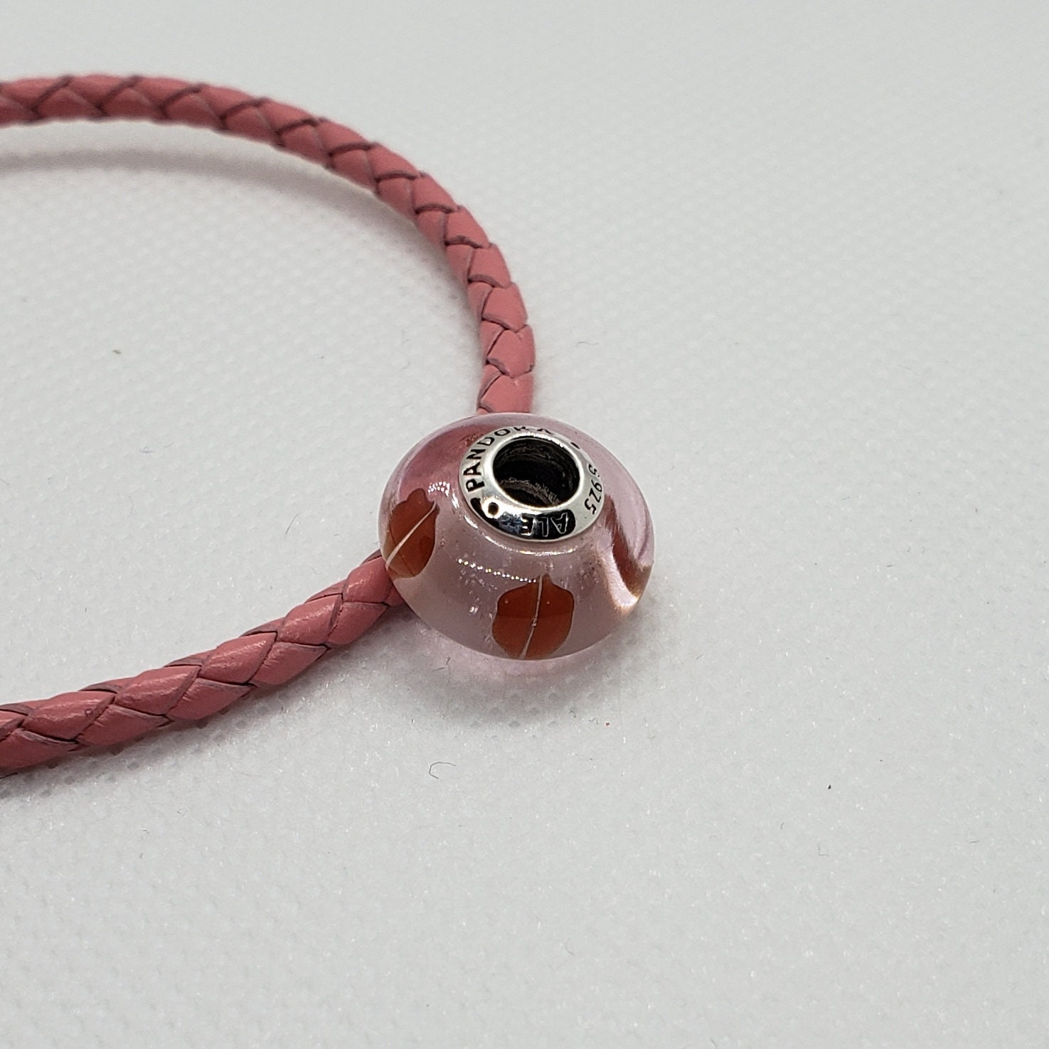 Authentic New Pandora Kisses All Around Murano Glass Charm Hot