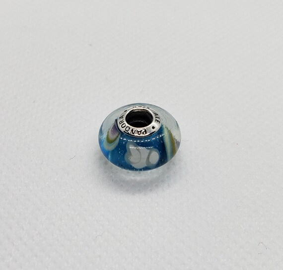New Pandora Authentic Iridescent Rainbow Murano Glass Charm Hot Vintage Glass S925 Limited 2023