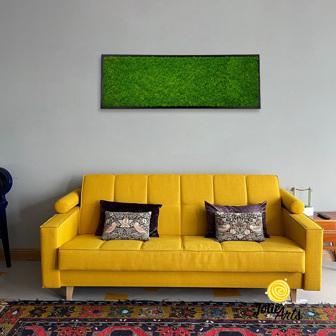 Home Wall Wood Picture Frame, Home Decor, Green Wall Art, Natural Wall