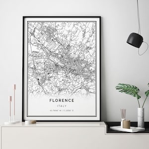 Florence map print | Minimalistic wall art poster | City maps Scandinavian Artwork | Italy gifts | Artwork City | M595