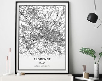 Florence Map PrintItaly Wall Art PosterCity Maps ArtworkItaly Map Gifts