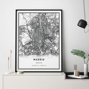 Madridmap print | Minimalistic wall art poster | City maps Scandinavian Artwork | Spain gifts | Poster At Home | M628