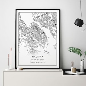 Halifax map print | Minimalistic wall art poster | City maps Scandinavian Artwork | Nova Scotia gifts | Wall Art Office | M321