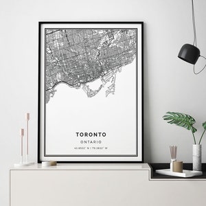 Toronto map print | Minimalistic wall art poster | City maps Scandinavian Artwork | Ontario gifts | Wall Art For Men | M308