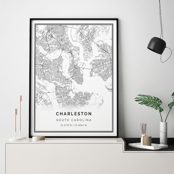 Charleston Map Print - Etsy