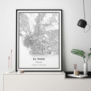 El Paso Map Print | Minimalistic Wall Art Poster | City Maps ...