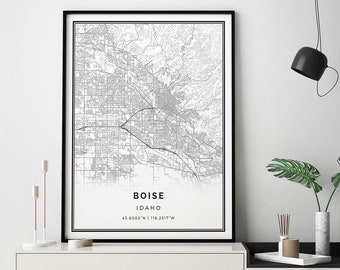 Boise map print | Minimalistic wall art poster | City maps Scandinavian Artwork | Idaho gifts | Art With Paper | M99