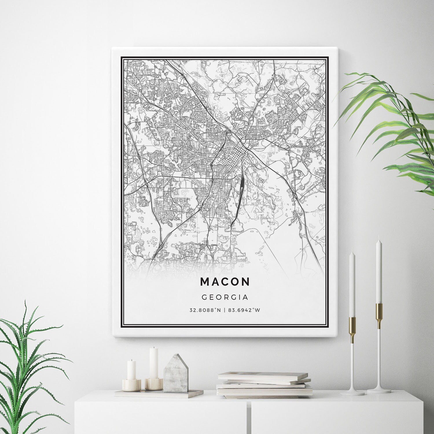 Wall Hangings INSTANT DOWNLOAD Macon Georgia City Map Printable Digital ...
