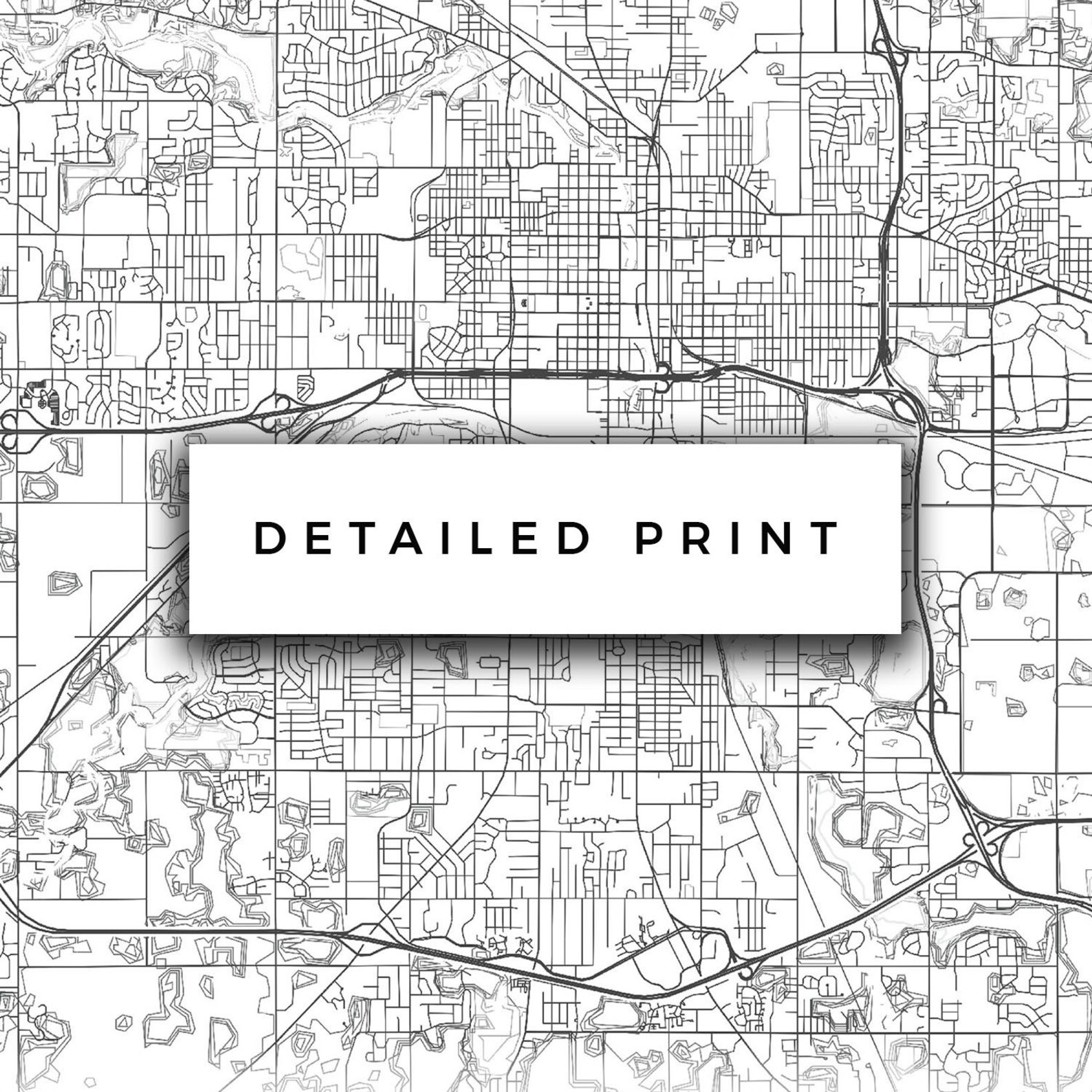 Lansing Map Canvas Print City Maps Wall Art Michigan Gift Etsy