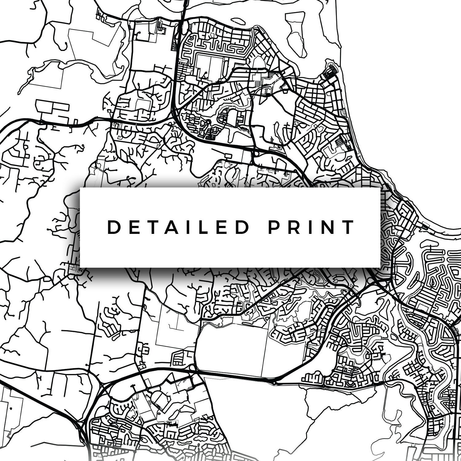 Sunshine Coast Map Canvas Print City Maps Wall Art Etsy