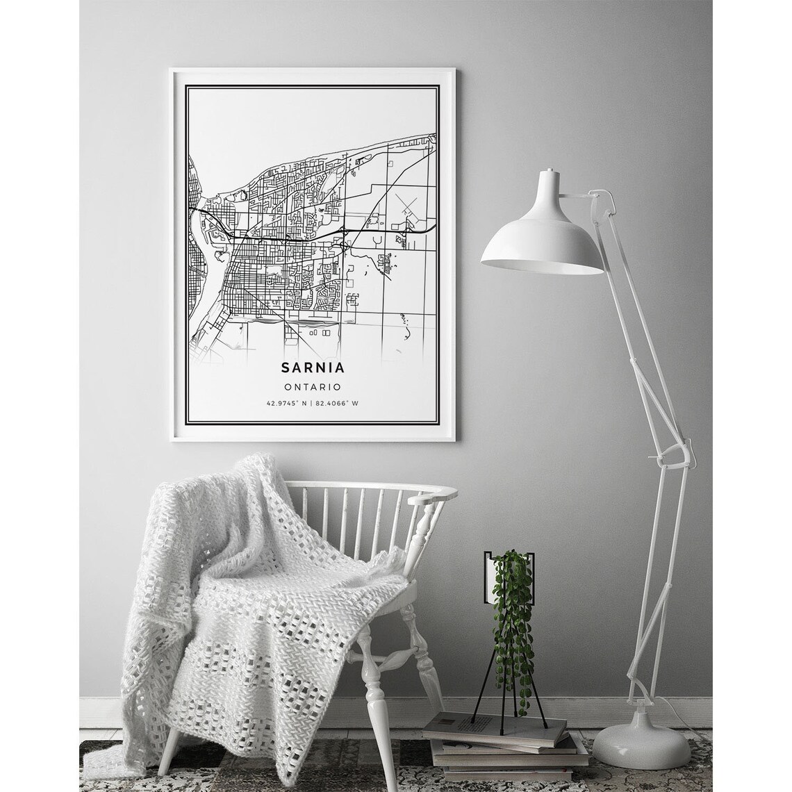 Sarnia Map Print Minimalistic Wall Art Poster City Maps Etsy