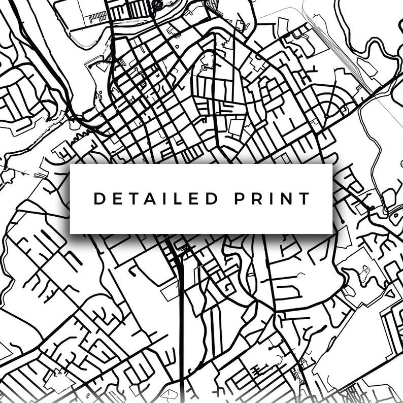 Launceston Map Canvas Print City Maps Wall Art Tasmania Gift Etsy