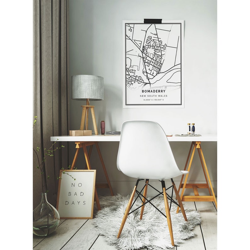 New South Wales gifts City maps Scandinavian Artwork Bomaderry map print M455 Minimalistic wall art poster Art Gifts
