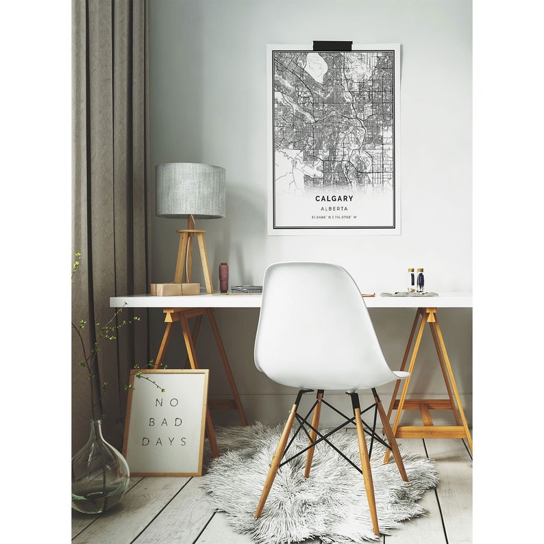 Calgary Map Print Minimalistic Wall Art Poster City Maps Etsy