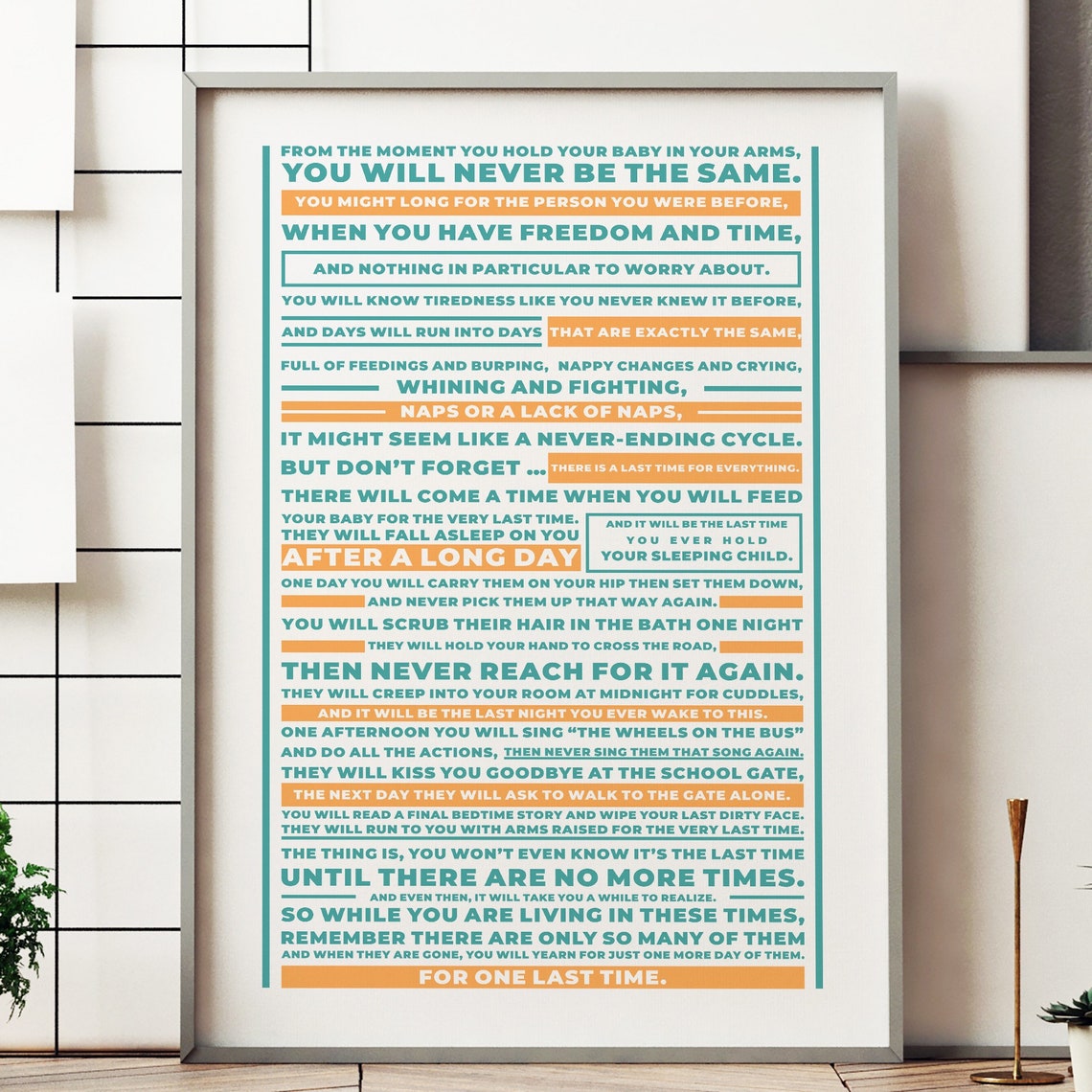 The Last Time Poem Print Printable Baby Shower Mothers Day Etsy