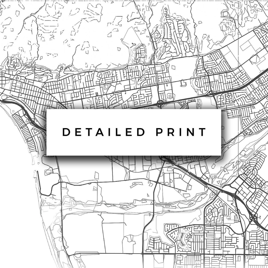 Ventura Map Canvas Print City Maps Wall Art California Gift Etsy