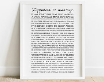 The Art Of Marriage Poem Poster, Anniversary Gift, Wedding Gift, Home Decor, Marriage Poem, Apartment Decor, Housewarming Gift, IP584