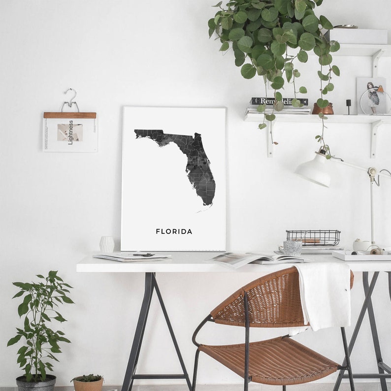 Florida Map Art Poster Black and - Il 794xN.2128854347 3mdn 