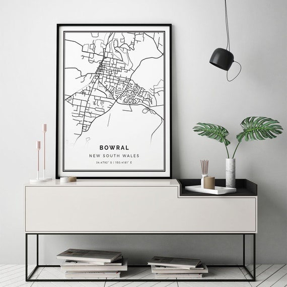 New South Wales gifts City maps Scandinavian Artwork Bomaderry map print M455 Minimalistic wall art poster Art Gifts