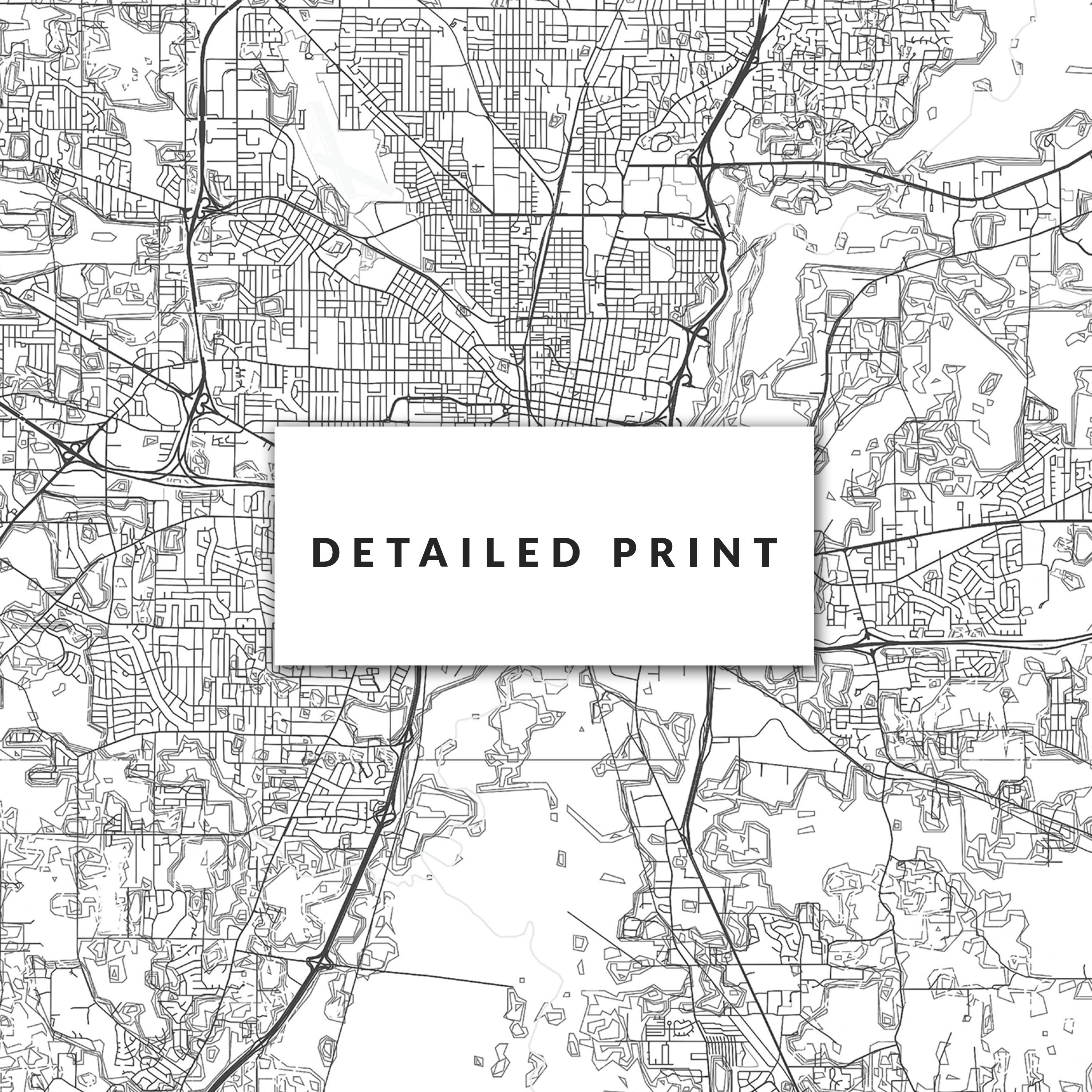 Jackson Map Print Minimalistic Wall Art Poster City Maps - Etsy