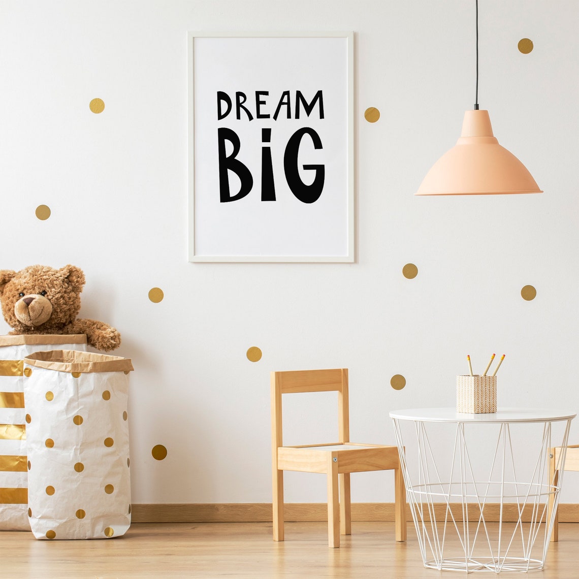 Dream Big Wall Art Nursery Decor Baby Print Inspirational Etsy