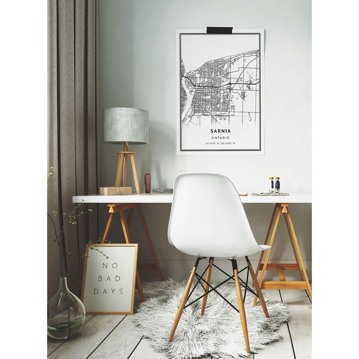 Sarnia Map Print Minimalistic Wall Art Poster City Maps Etsy