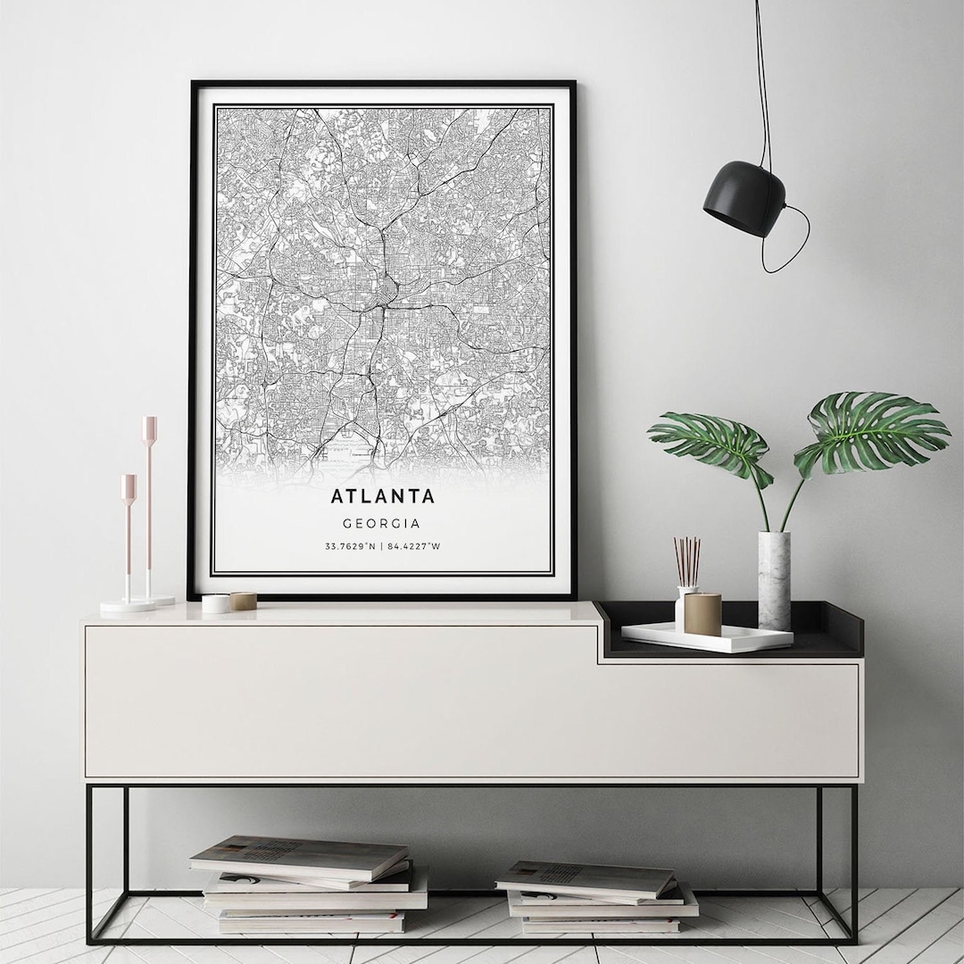 Atlanta Map Print | Minimalistic Wall Art Poster | City Maps ...