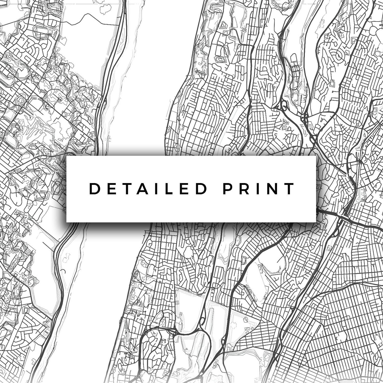 Yonkers Map Canvas Print City Maps Wall Art New York Gift Etsy