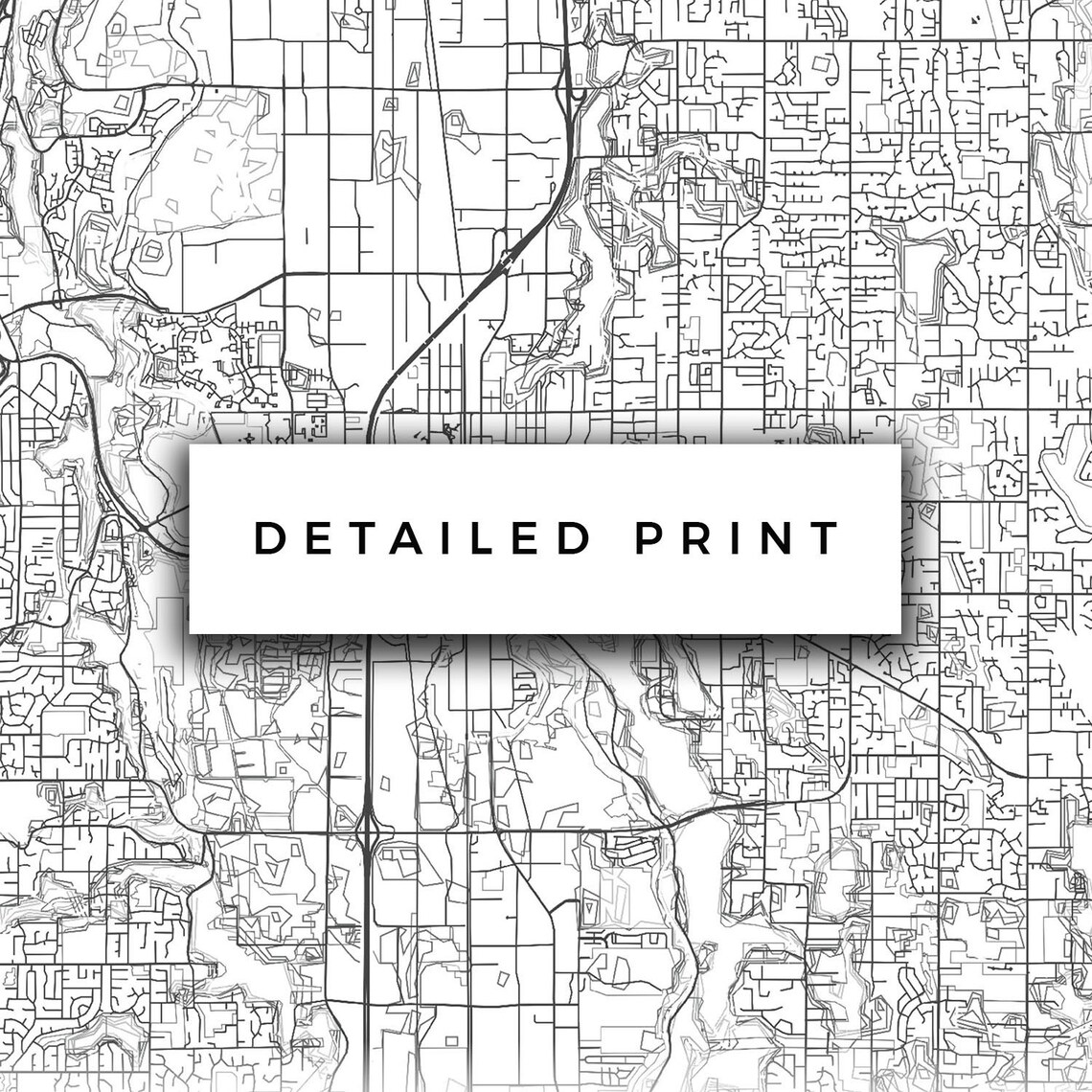 Kent Map Canvas Print City Maps Wall Art Washington Gift Etsy