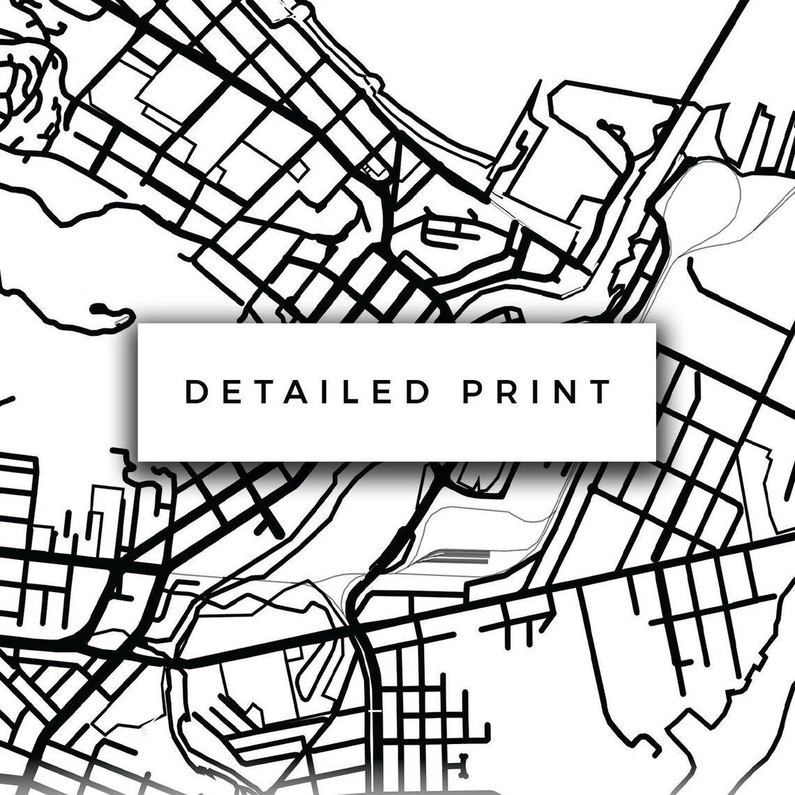 Townsville Map Canvas Print City Maps Wall Art Queensland Etsy