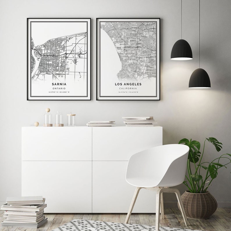 Sarnia Map Print Minimalistic Wall Art Poster City Maps Etsy