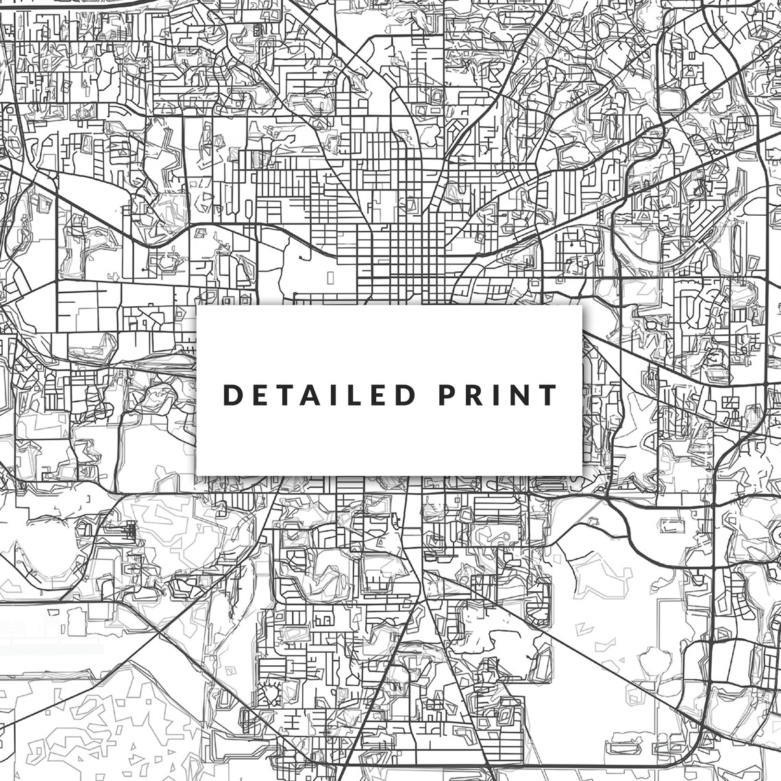 Tallahassee Map Print Minimalistic Wall Art Poster City | Etsy