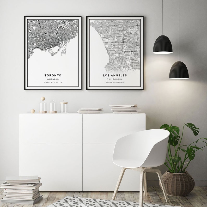 Toronto map print Minimalistic wall art poster City maps Etsy